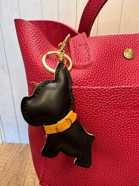 Boston Terrier Bag Charm Vegan Leather French Bulldog Purse Charm NeW! Dog Lover